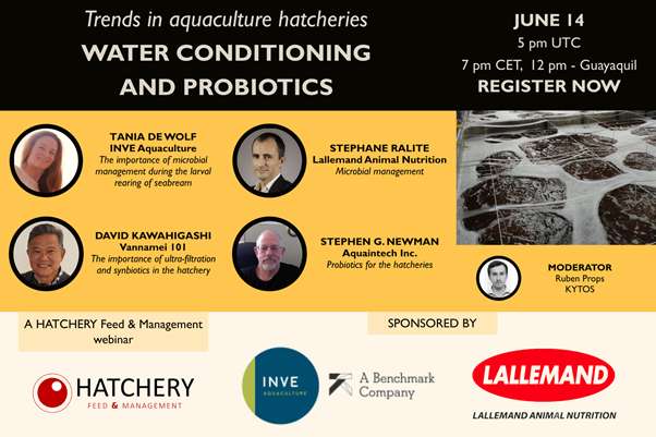 Trends in aquaculture hatcheries: water conditioning and probiotics